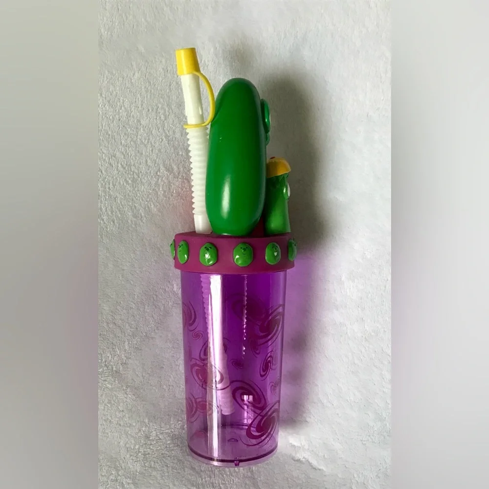 Vintage Y2K Veggie Tales Water Bottle Sippy Cup Zak Designs Plastic
